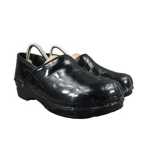 Sanita Shoes Womens 40 Clogs Comfort Slip On Danish Patent Leather Work Classic
